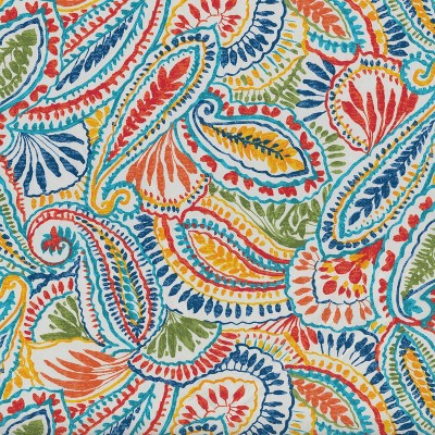 Vibrant Paisley Outdoor Square Throw Pillow Set, 2-Pack