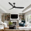 Airsurfer 60" Modern Matte Black Propeller Ceiling Fan with Color-Changing LED Light & Remote, 3-Blade Design - 2 of 4