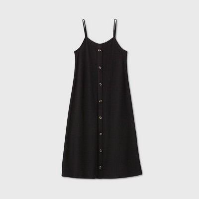 girls black tank dress