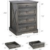 Vlsrka Farmhouse Nightstand with Hidden Storage, Charging Station, Motion Sensor LED, End Table for Bedroom - 2 of 4