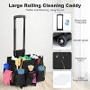 Rolling Cleaning Caddy Bag with Detachable Trolley, Large Portable Cleaning Supply Organizer on Wheels with Shoulder Strap - 3 of 4