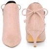 Perphy Women's Pointed Toe Side Zip Back Bow Kitten Heel Ankle Booties - 2 of 3