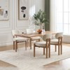 PexFix Wooden Dining Chairs Set of 2 Modern Fabric Upholstered Dining Room Chair Kitchen Chairs Farmhouse Dinner Chair for Kitchen Dining Room Beige - 2 of 4