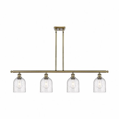 Bella - 4 Light Stem Hung Island In Industrial Style-10 Inches Tall and 48 Inches Wide