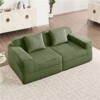 RISOKEYS Modular 2-Seat Loveseat Boneless Sofa - Cloud Sectional Couch with Deep Seat, 2-Seat Sofa Couch with Throw Pillows, Corduroy Fabric - 2 of 4
