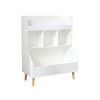 Okak Kids Bookshelf, Multifunctional Small Bookshelf with 3 Shelves and Wooden Legs, Storage Shelves for Kids Room, Living Room, Playroom, White - 4 of 4
