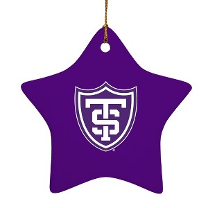 University of St. Thomas Primary Logo StarShaped Porcelain Holiday Christmas Tree Ornament  3.1" - 1 of 4