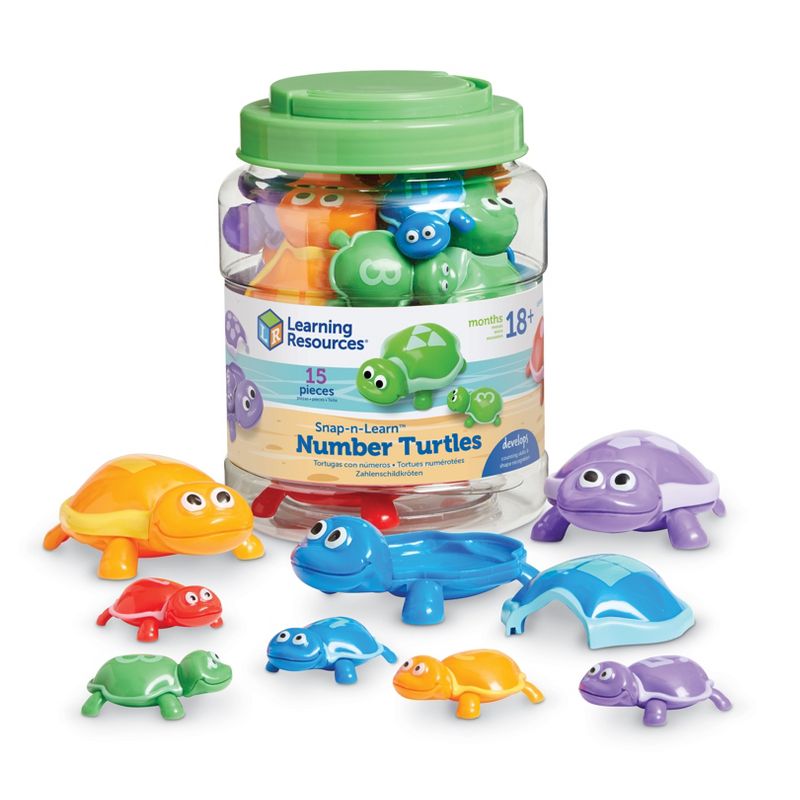 Learning Resources Number Turtles Set, Counting, Color & Sorting Toy, 15 Pieces, Ages 2+, 1 of 8