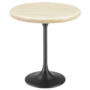 Modway Lippa 20 Inch Round Artificial Travertine Side Table - 1 of 4