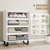 4-Drawer Dresser for Bedroom, Slim Vertical Chest of Drawers with Metal Legs, Space-Saving Cabinet for Small Apartments, Nursery, Closet - 3 of 4