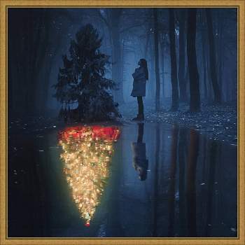 16" x 16" The Hope of Christmas Tree by Terry F Framed Canvas Wall Art - Amanti Art