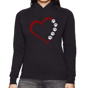 LA Pop Art Meow Heart - Women's Word Art Hooded Sweatshirt - 1 of 4