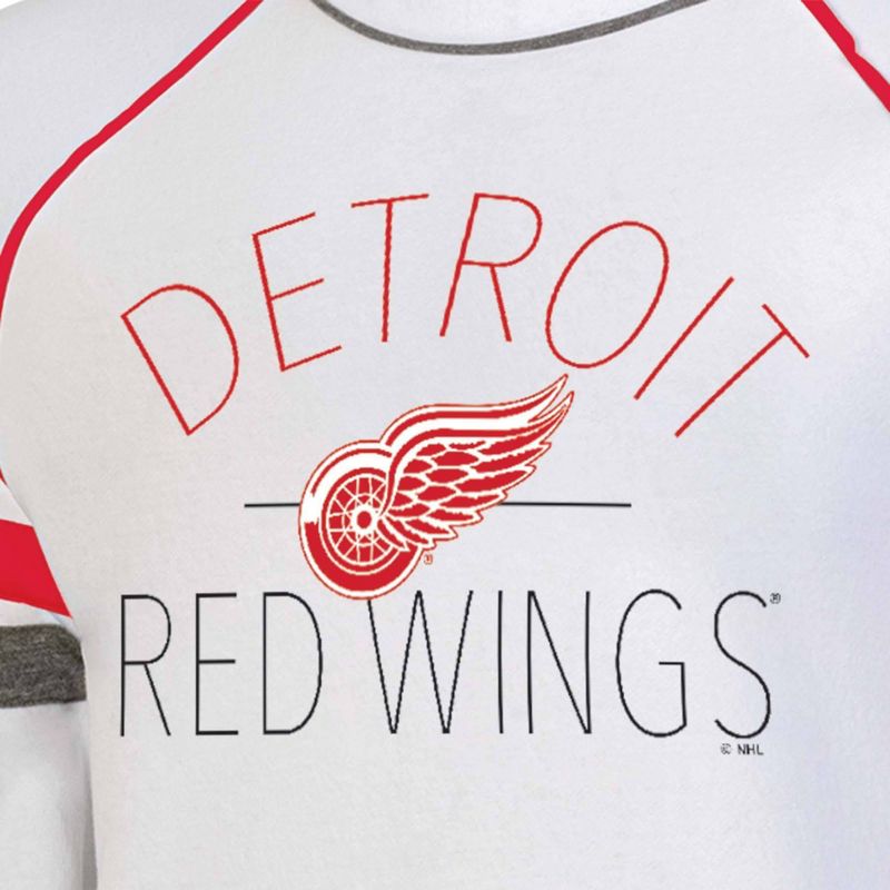NHL Detroit Red Wings Women&#39;s White Fleece Crew Sweatshirt, 3 of 4