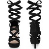 Perphy Women's Open Toe Strappy Lace Up Platform Stiletto Heels Sandals - 2 of 4