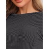 cheibear Women's Long Sleeve Crewneck Casual Sleep Dress with Chest Pocket - 4 of 4