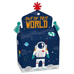Big Dot of Happiness Blast Off to Outer Space - Treat Box Party Favors - Rocket Ship Baby Shower or Birthday Party Goodie Gable Boxes - Set of 12 - 1 of 4