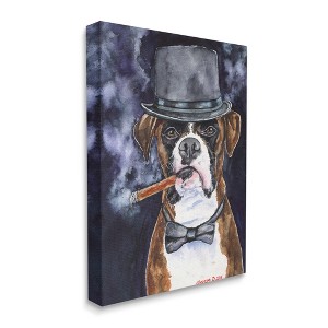 Stupell Industries Sophisticated Boxer Dog Portrait Top Hat Pet - 1 of 4