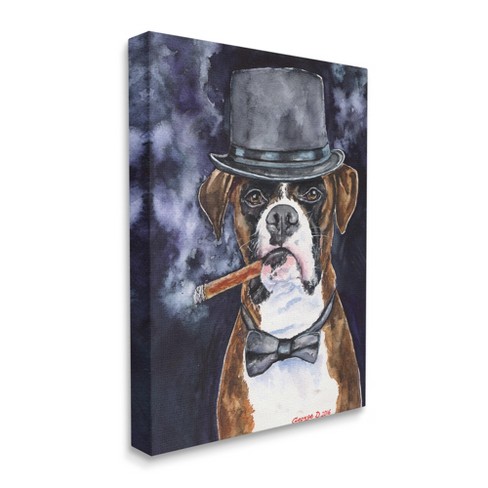 Stupell Industries Sophisticated Boxer Dog Portrait Top Hat Pet - image 1 of 4