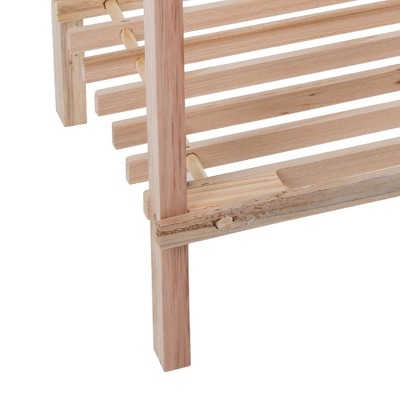 Light Woodgrain 3-Tier Stackable Shoe Rack with Metal Supports