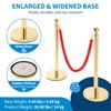 Garvee 4 Pcs Silver Stanchions Posts, Stainless Steel Stanchion with 6.6ft Red Velvet Rope, Crowd Control Barriers with Ball Top and Concrete Base - 4 of 4