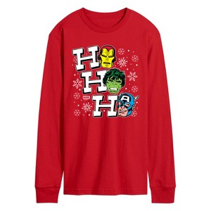 Men's - Marvel - Ho Ho Ho Avengers Long Sleeve Graphic T-Shirt - 1 of 2