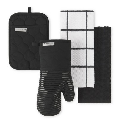 KitchenAid Onion Quilt Kitchen Towel, Oven Mitt & Potholder 4-Pack Set