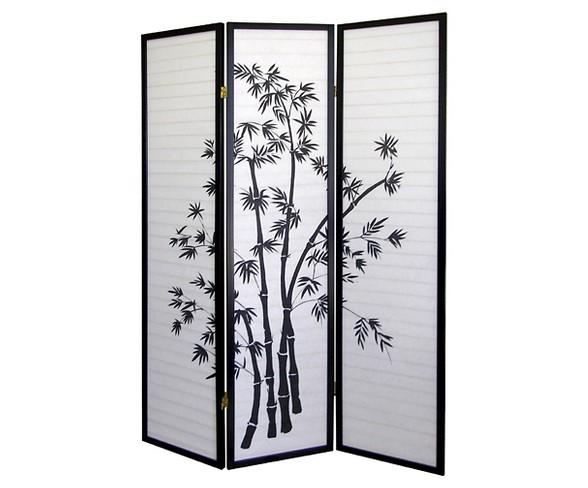 3 Panel Room Divider Bamboo - Ore International
