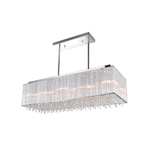 CWI Lighting Spring Morning 10 Light Drum Shade Chandelier With Chrome Finish - 1 of 3