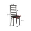 Kumasinova Set of 2 Leather Upholstered Dining Chairs, High Back Kitchen Chairs, Metal Armless Chairs with Waterproof Cushions, Dining Room Chairs - 2 of 4
