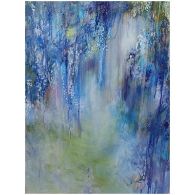 Cottage Garden West of The Wind Rhapsody in Blue Colorful 30 x 40 Inch Waterproof Gallery Wrapped Canvas, Outdoor Garden, Yard, Patio All Weather