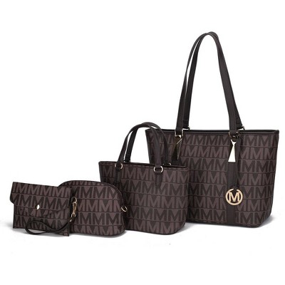 MKF Collection Marimar  M Signature Vegan Leather Women’s Tote – 4 Pcs set Handbag by Mia K