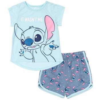 Disney Minnie Mouse Lilo & Stitch Descendants Evie Uma Girls T-Shirt and French Terry Shorts Outfit Set Toddler to Big Kid 
