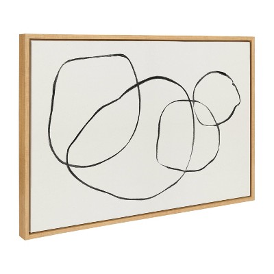 Sylvie Natural Framed Abstract Canvas Art Set, 3-Piece