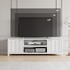 Fluted TV Stand for 80 Inch, Modern Entertainment Center with Storage, Wooden Media Console Cabinet with Fluted Door and Gold Handle for Home - 2 of 4