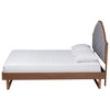 Baxton Studio Queen Douglas Fabric and Wood Platform Bed Gray/Walnut Brown - image 3 of 4