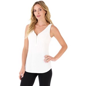 Rekucci Women’s Ultra Soft Sleeveless Tank with Chic Front Zipper – Stylish, Comfortable Top for Work, Travel, or Casual Wear - 1 of 4