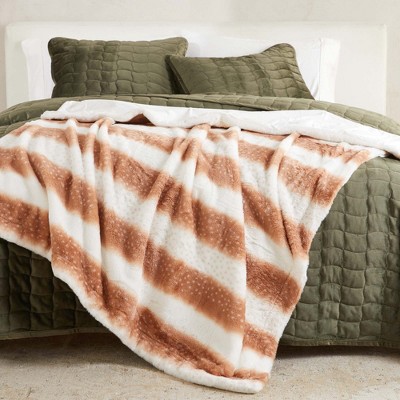 50" x 60" Reversible Faux Fur Throw Blanket - Great Bay Home