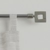 Evideco French Home Goods Adjustable Single Curtain Rod 50"-82" with Decorative Finials and Brackets, Available in Silver or Black Graphite - 2 of 4