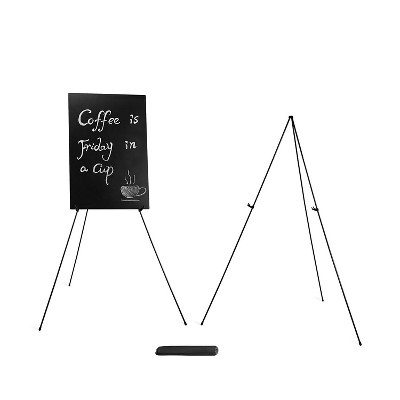 STARHOO Display Easel Stand for Wedding Sign & Poster 63'' Portable Art Easel for Floor Adjustable Metal Easel Black