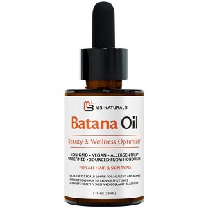 M3 Naturals Batana Oil, Unrefined Batana Oil for Healthy Skin & Collagen Production, Moisturizes Scalp & Promotes Hair Strength, 2 fl oz - 1 of 4