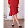 Hobemty Women's Round Neck Long Sleeve Formal Fishtails Dress with Belted - 4 of 4