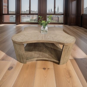 DOMETOUR Modern Coffee Table with Walnut MDF Top and Natural Oak Legs For Living Room - 1 of 4