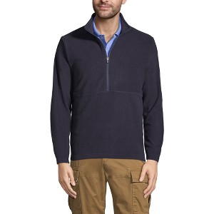 Lands' End Men's Thermacheck 100 Fleece Quarter Zip Pullover Top - 1 of 4