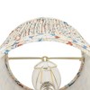 Springcrest 4" Top x 6" Bottom x 5 1/2" High x 5 1/2" Slant Print Lamp Shade Replacement Set of 4 Small Blue Red Empire Modern Leaf Pleated Clip On - 3 of 4