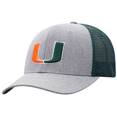 NCAA Miami Hurricanes Men's Gray Chambray with Hard Mesh Back Snapback Hat