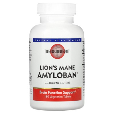 Mushroom Wisdom Lion's Mane Amyloban, 180 Vegetarian Tablets (325 mg per Tablet)