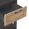 15.75" Rattan End black table with drawer, Modern nightstand, side table - 2 of 4