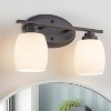 C Cattleya Contemporary Vanity Light with White Opal Glass for Bathroom(2 Colors/4 Sizes） - 2 of 4