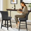 JUJABU 26.8 Inch Modern Swivel Barstools Set of 2 with Upholstered and Solid Wood Legs - 3 of 4