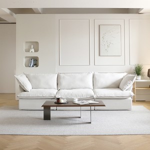 123.9" Cloud Modular Sectional Sofa, Modern Comfy Couch Filled with Down,Wide Deep Seat Couches for Living Room Apartment Lounge Bedroom - 1 of 4